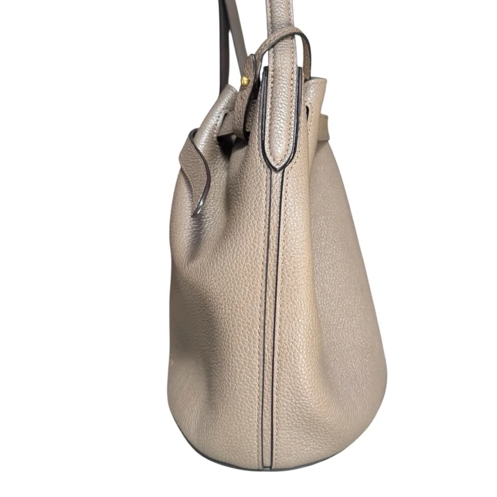 Mulberry Gray Pebbled Grain Leather Small Abbey Bucket Shoulder Bag - Picture 4 of 16